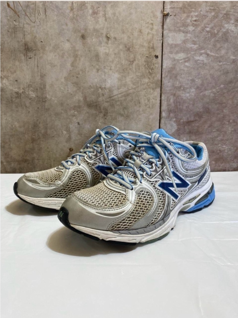 New Balance WR860BS Gray and Blue Athletic Sneakers